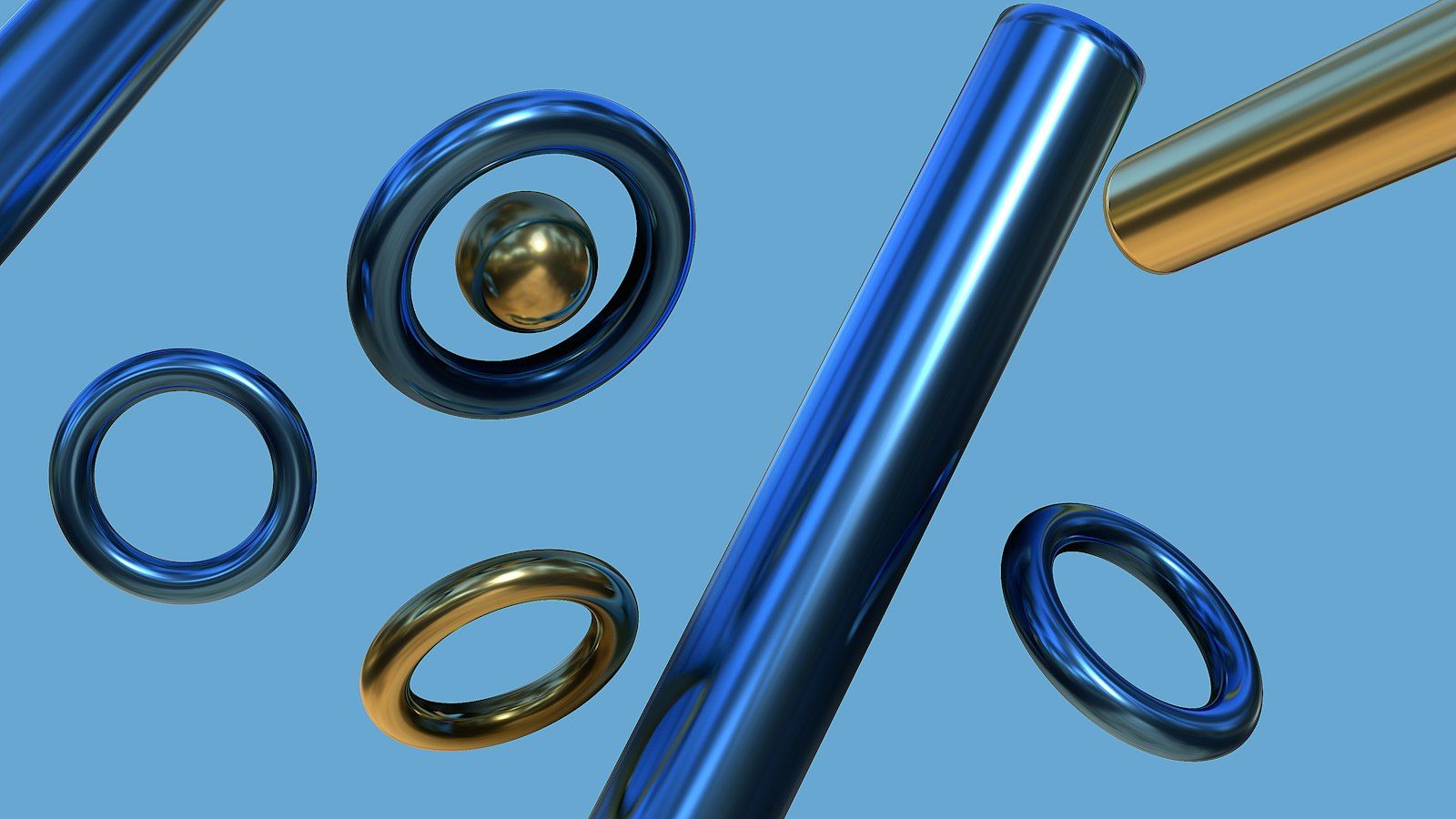 Anillos de sello azules y dorados